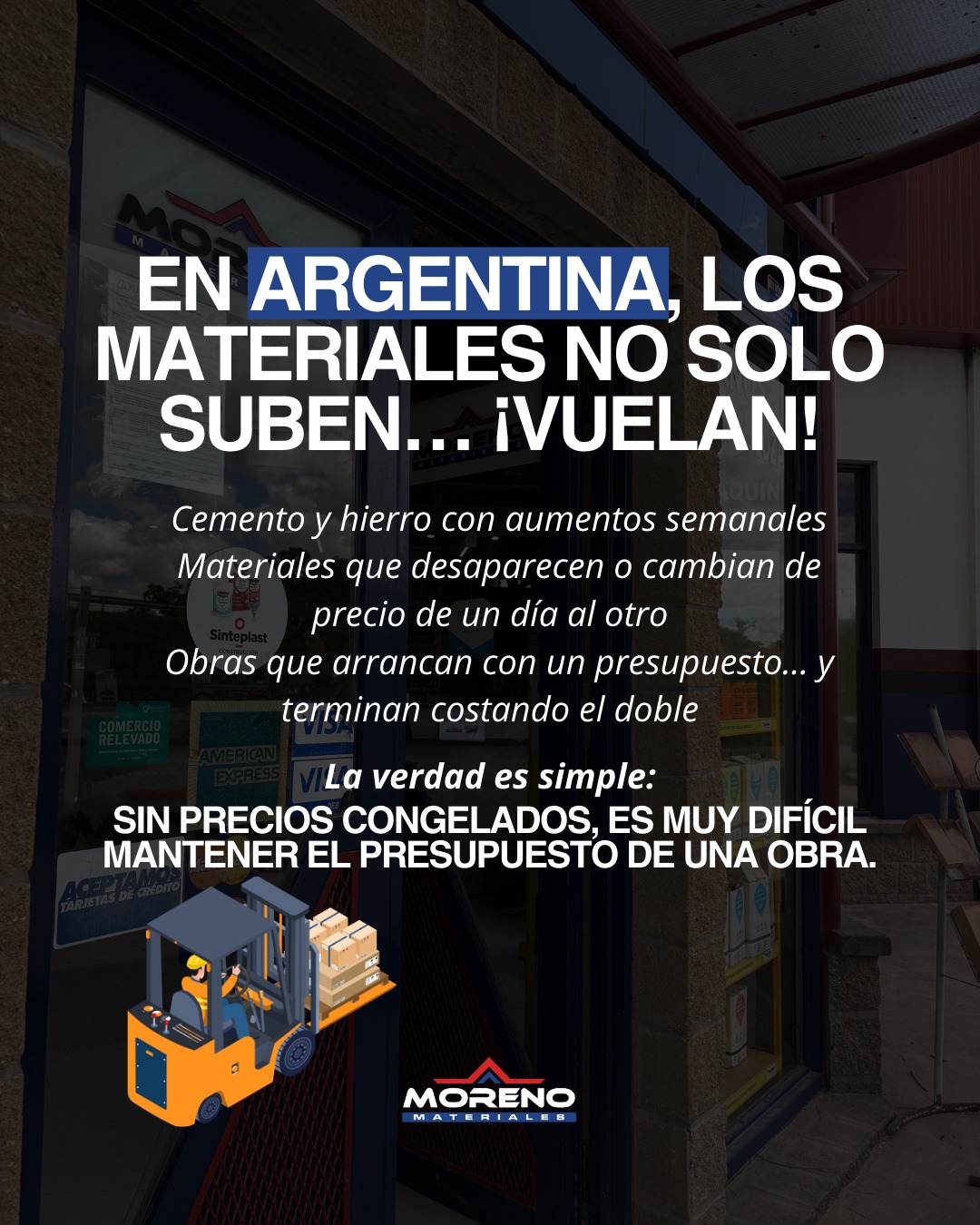 Si vas a construir, ahorrá con Materiales Moreno, segunda placa